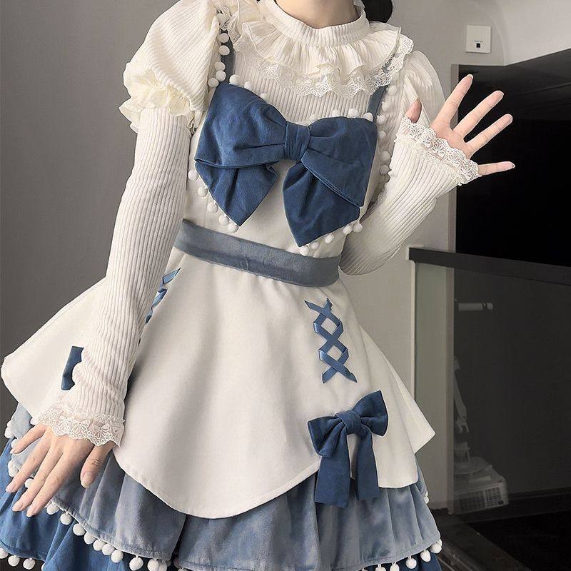 原创设计甜美百搭lolita蕾丝高弹亲肤泡泡袖针织内搭秋冬打底衫女,模玩/动漫/周边/娃圈三坑/桌游,lolita衬衫/内搭,淘宝优惠券,粉丝福利购,淘宝优惠卷