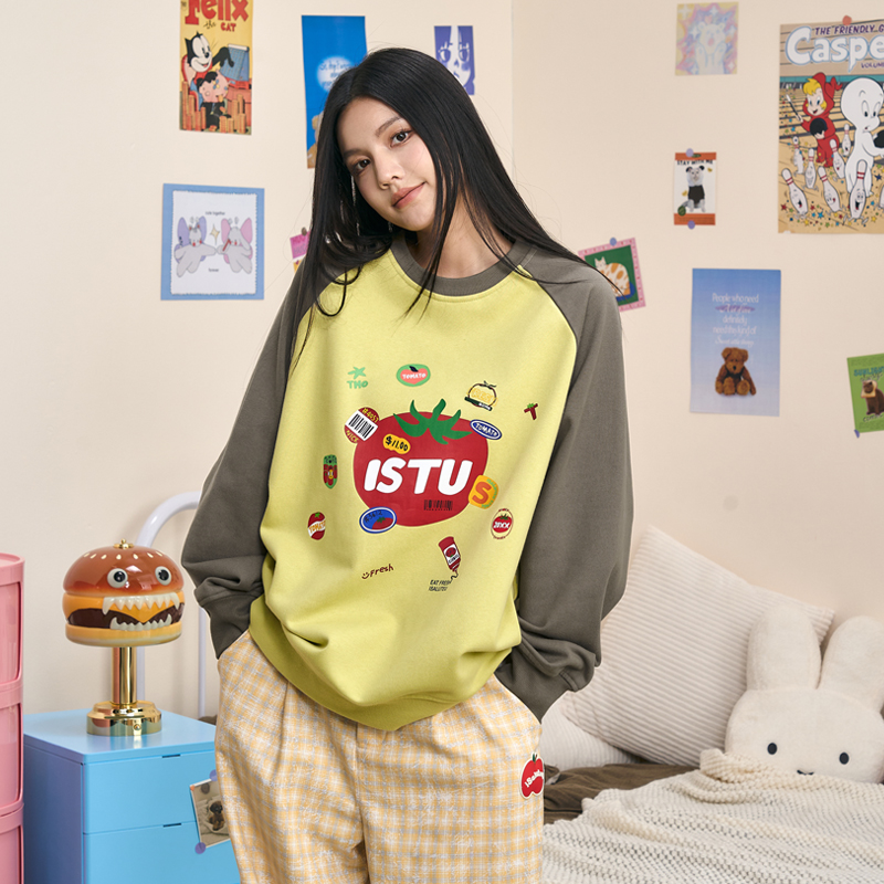 美式复古拼色2024年新款情侣装