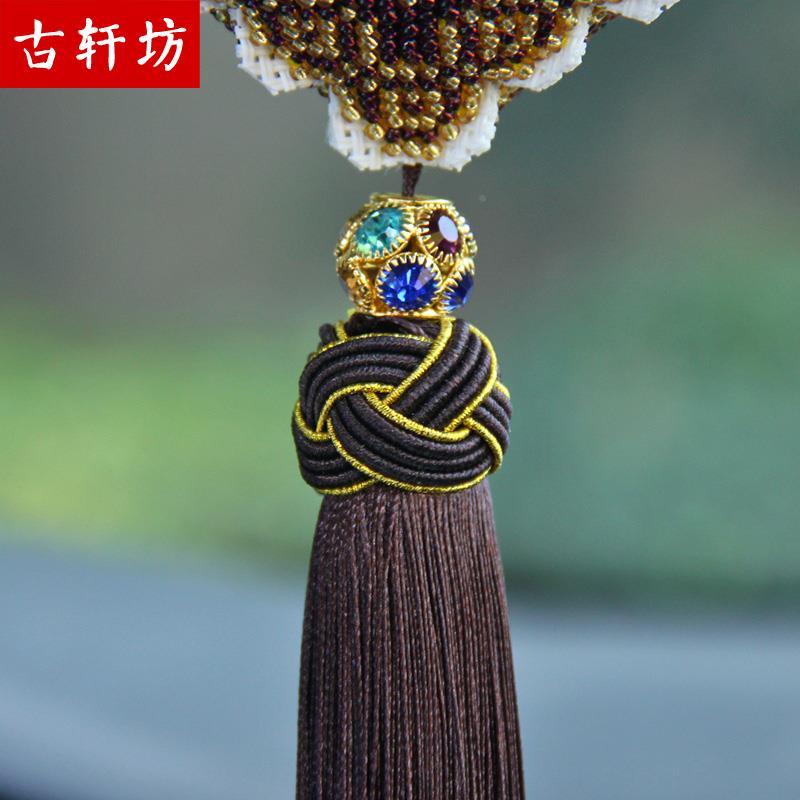 汽车车挂视件高档纯手三面立体工十字绣成品男载平后镜挂饰保安符