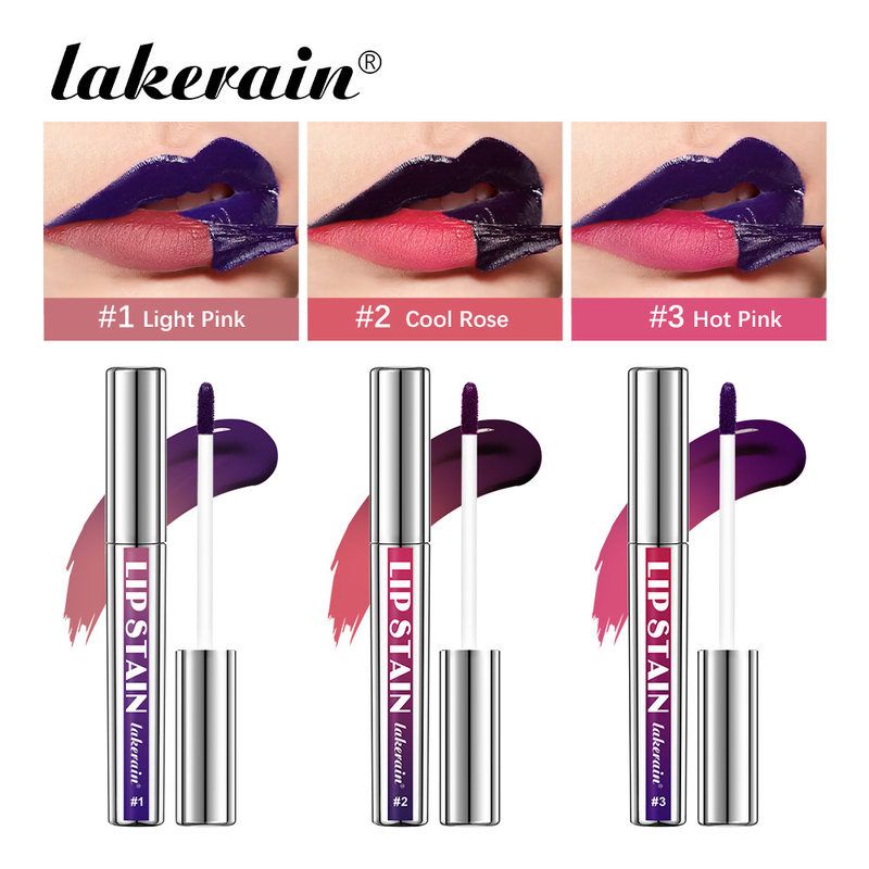跨境彩妆lakerain银管撕拉唇彩哑光雾面唇彩好上色新手唇釉外贸款