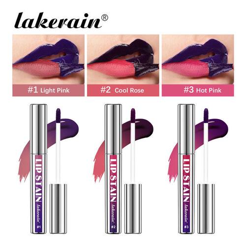 跨境彩妆lakerain银管撕拉唇彩哑光雾面唇彩好上色新手唇釉外贸款