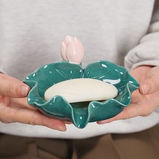 碟宿舍香皂盒沥水子置物架皂陶瓷托 卫生间肥皂盒家用浴室创意新品