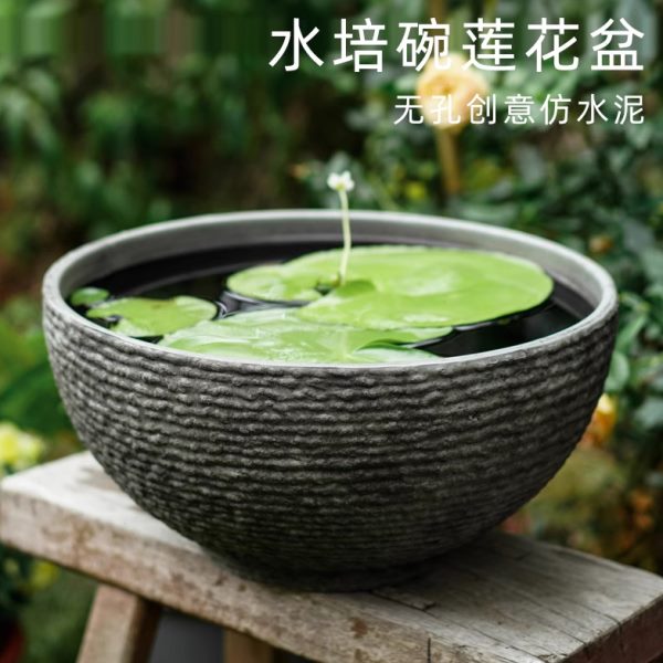 养鱼古水培仿造景庭院睡莲家用碗莲盆法荷花缸生态缸石头池阳台