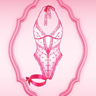 Zerosophy「痴人之爱」爱心镂空高开衩蕾丝连体衣诱情调套装 qqny