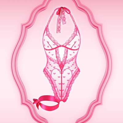 Zerosophy爱心镂空蕾丝连体衣女