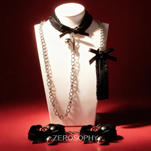 Zerosophy「心锁」蕾丝蝴蝶结铃铛sm套装项圈手链情侣礼物cos道具