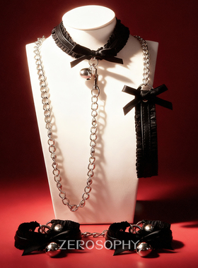 Zerosophy「心锁」蕾丝蝴蝶结铃铛sm套装项圈手链情侣礼物cos道具