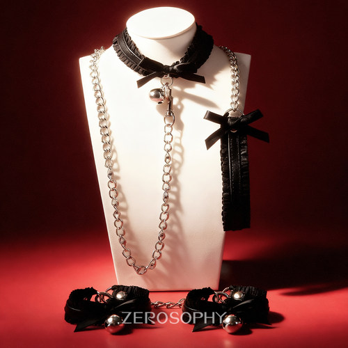 Zerosophy蕾丝蝴蝶结铃铛sm套装