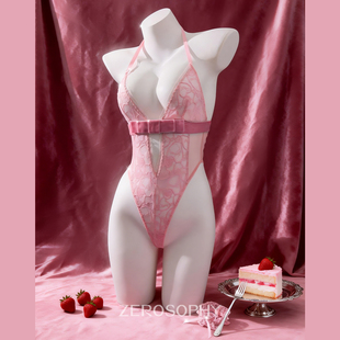 Zerosophy 「热恋」爱心蕾丝挂脖连体衣镂空性感情调qq内衣礼物女