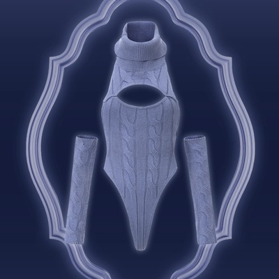 Zerosophy镂空高领毛衣连体衣女