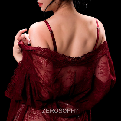 Zerosophy蕾丝比基尼套装长袖袍