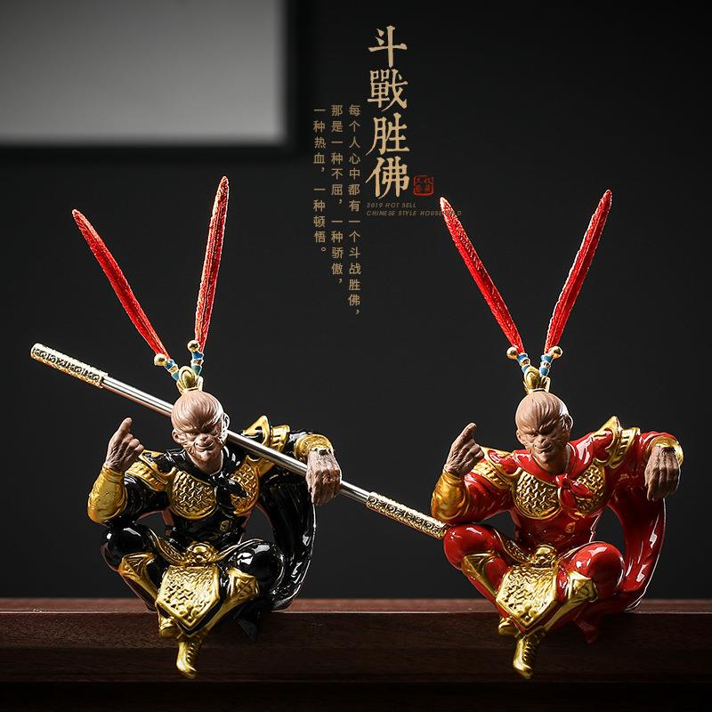 紫砂手工艺品摆件齐天大圣美猴王孙悟空家居博古架装饰品造景摆设