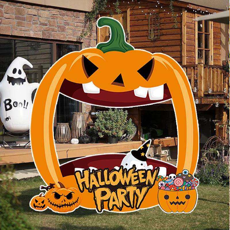 万圣节装饰布置氛围场景店铺酒吧门口主题打卡拍照框板摆件装扮