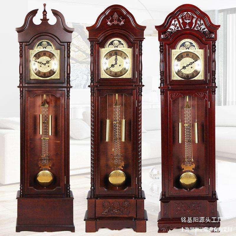 欧式机械落地钟实木大座钟客厅立钟中式复古别墅立式发条摆钟钟表