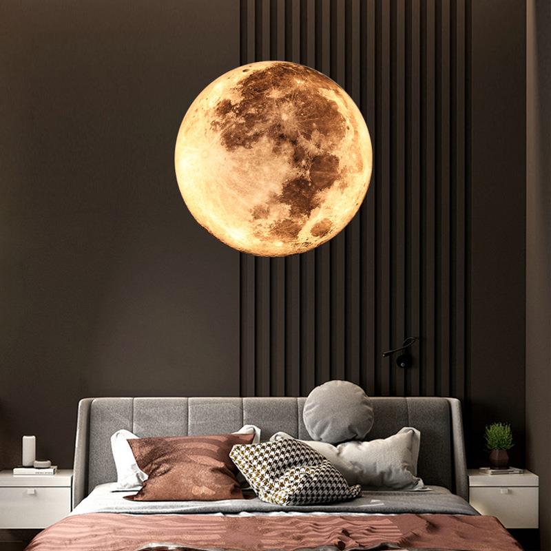创意月亮卧室床头壁灯现代简约LED吸顶灯玄关灯入户走廊过道灯具
