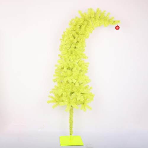 圣诞节装饰新款歪脖子圣诞树绑灯加圣诞球和挂件装饰