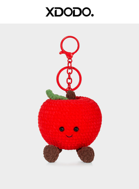 手工钩织可爱红色苹果平安果包挂件编织书包挂饰圣诞节平安夜礼物