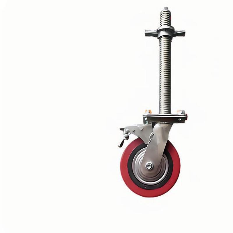 脚手架快拆式万向轮一键切换定向旋转模式丝杆脚轮可调重载承压