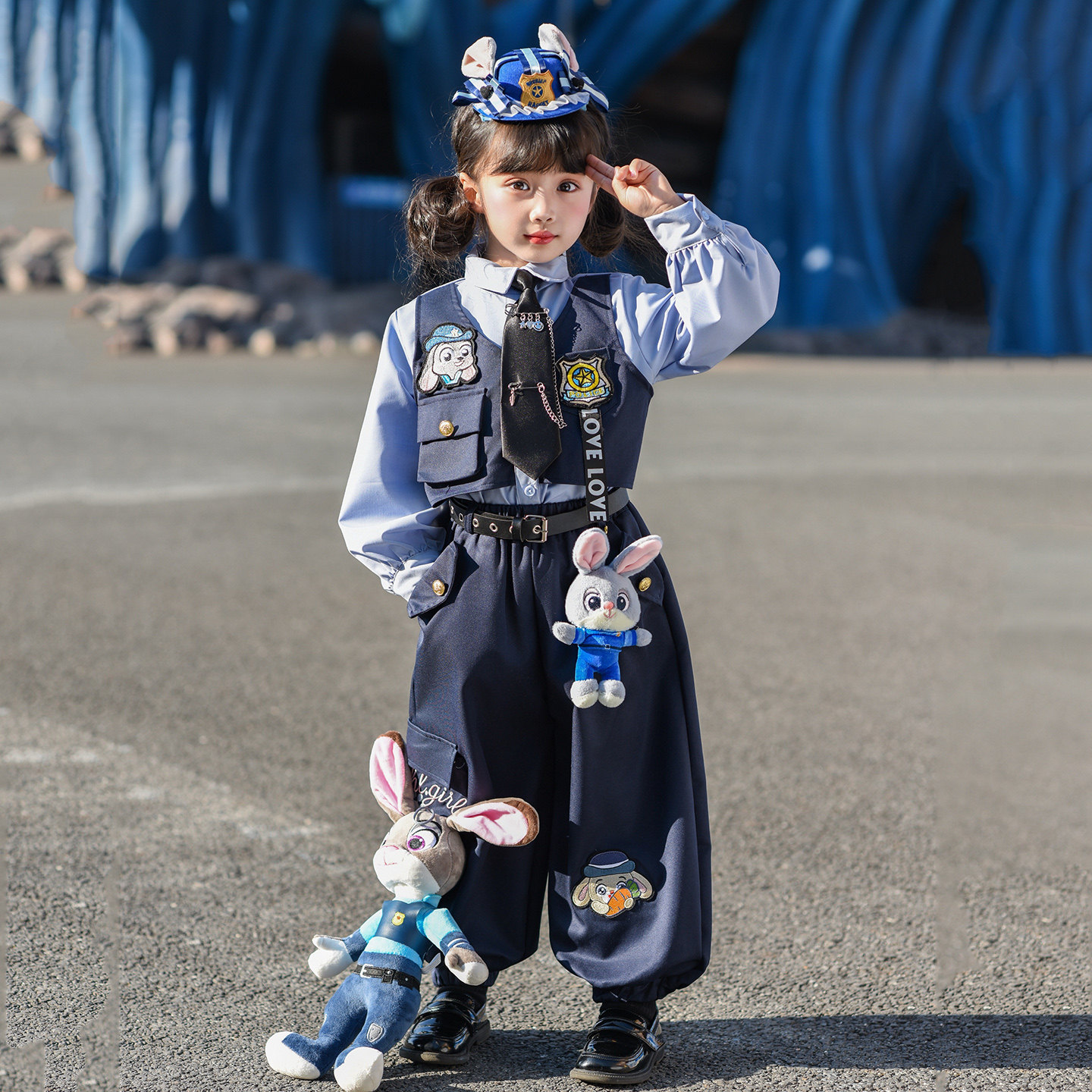 儿童尼克服套装女童兔子