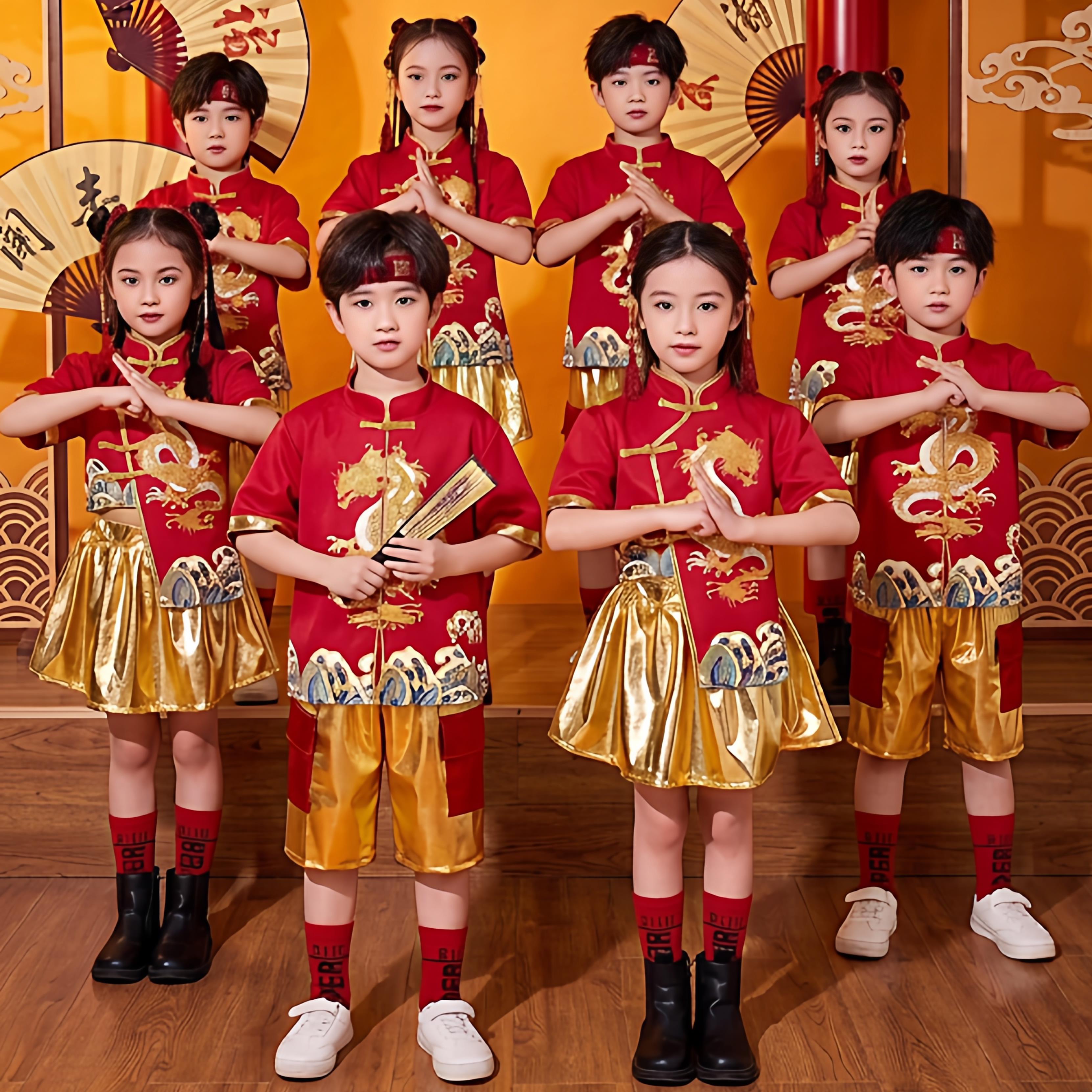 六一儿童演出服国潮喜庆