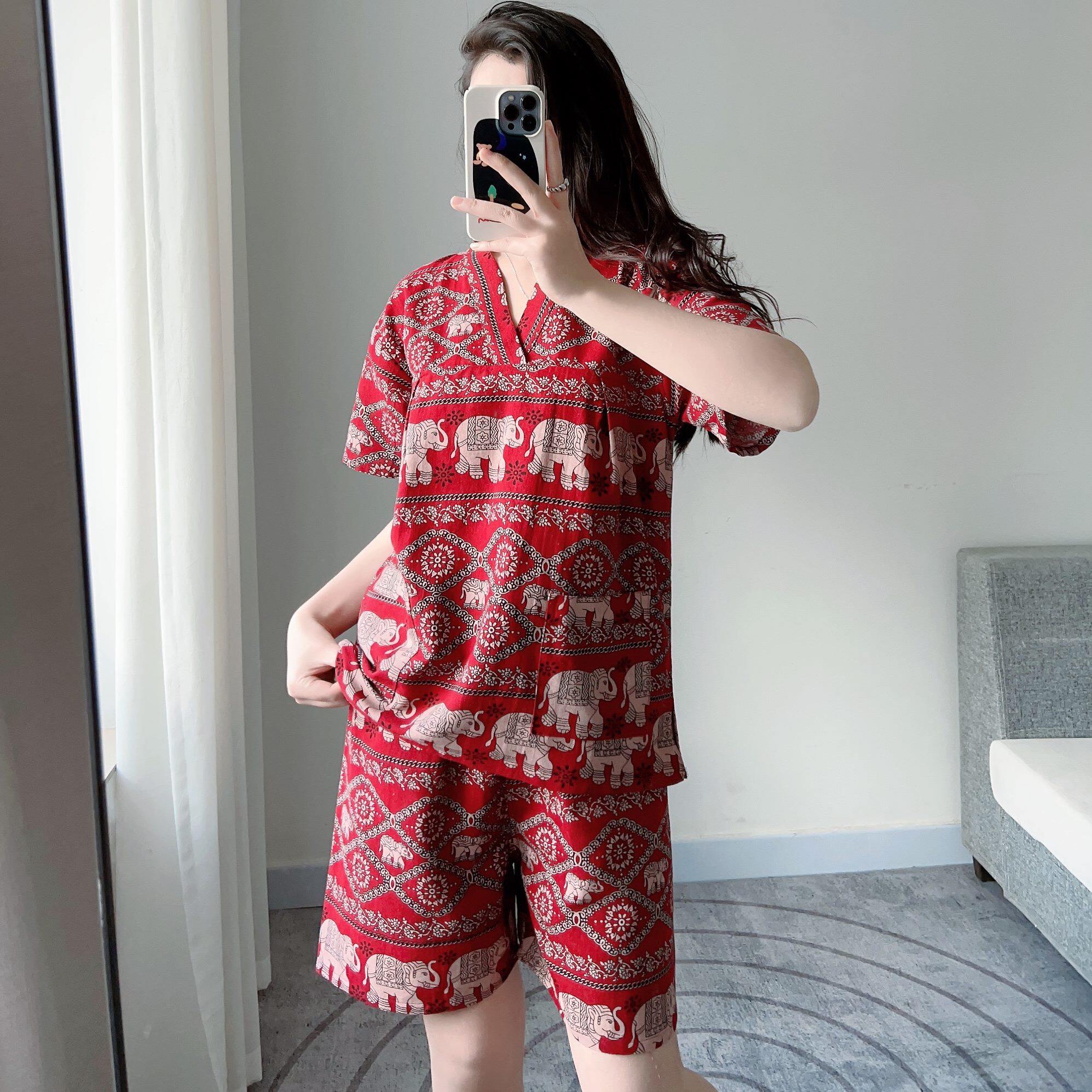 汗蒸服情侣款亚麻女款韩版可爱大码加肥家居服桑拿服男女按摩服