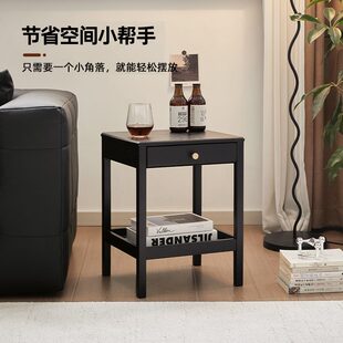 爱必居实木小型床头柜客厅边柜卧室置物柜家用床头高级简约柜子