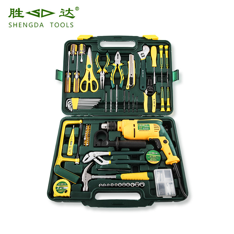 胜达工具 手动家用带电钻工具套装 电工维修组合套装 修理组套