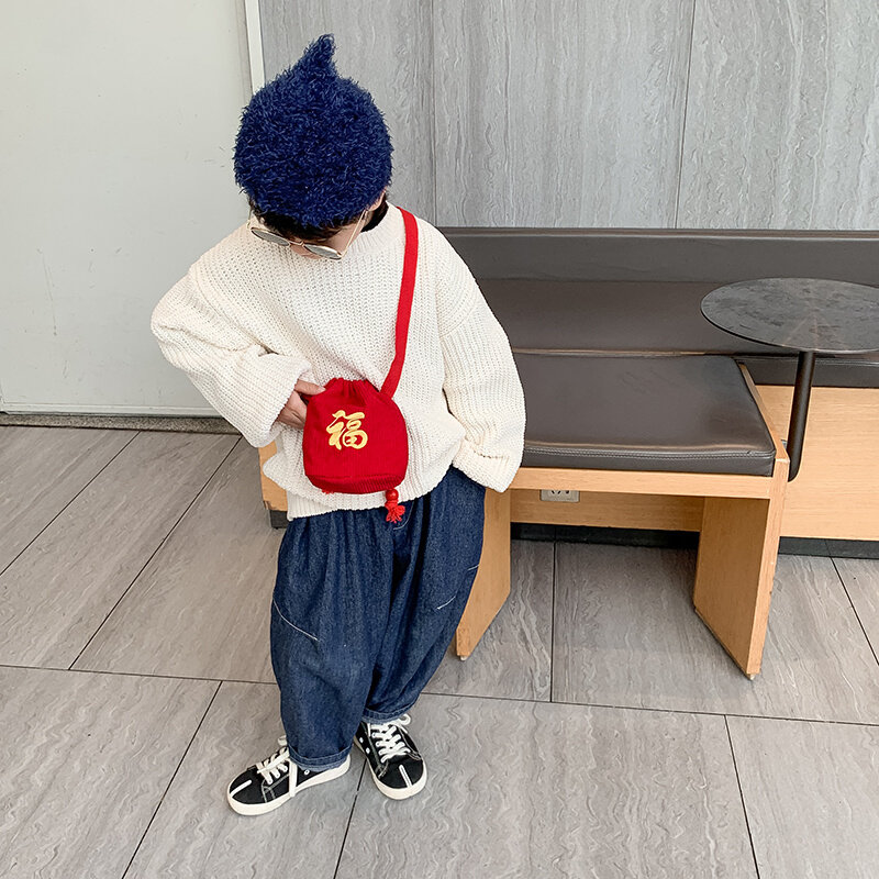 龙年宝宝拜小年包儿78488u079童斜零钱包男女孩新年压岁钱跨袋友