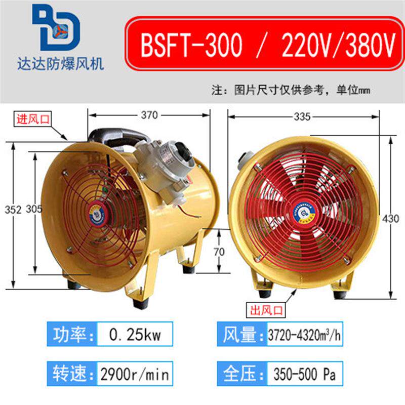 新款达达风范防爆手提风机/BSFT-400/50/60轴流排风扇/16寸/1包邮