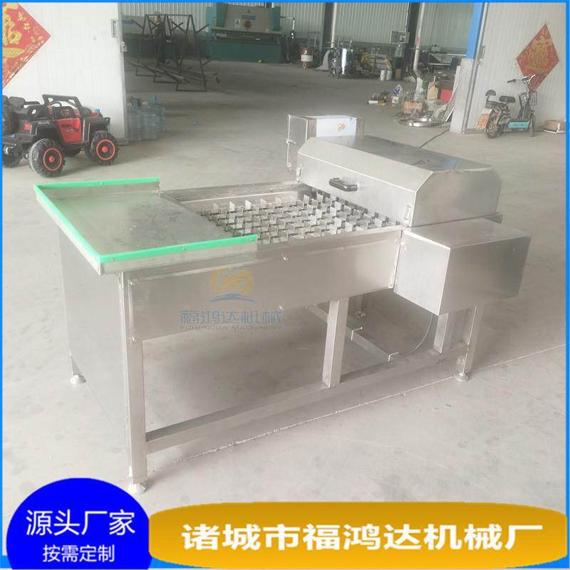 一刀切割带鱼段设备 连续式带鱼切段机 鱼切段机