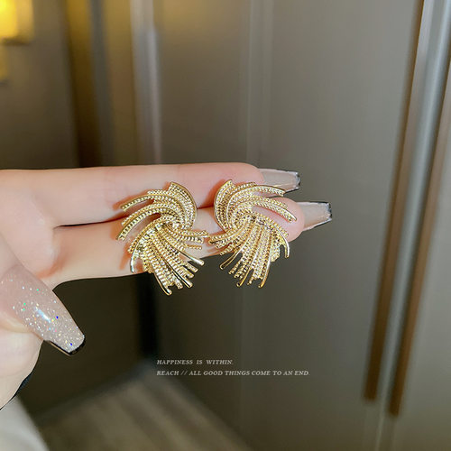 1212【奥莱折扣】【冬季上新】异形漩型轻奢金属感大气独特复古