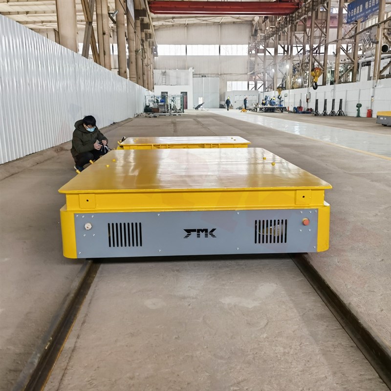 塑胶原料电动轨道转运车大吨位地轨搬运车模具转运轨道平板车
