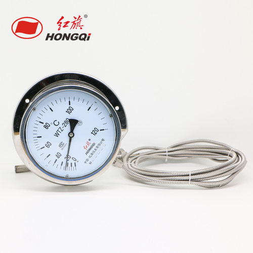 红旗仪表  WTZ-280BF   全不锈钢压力式温度计    工业锅炉温度表