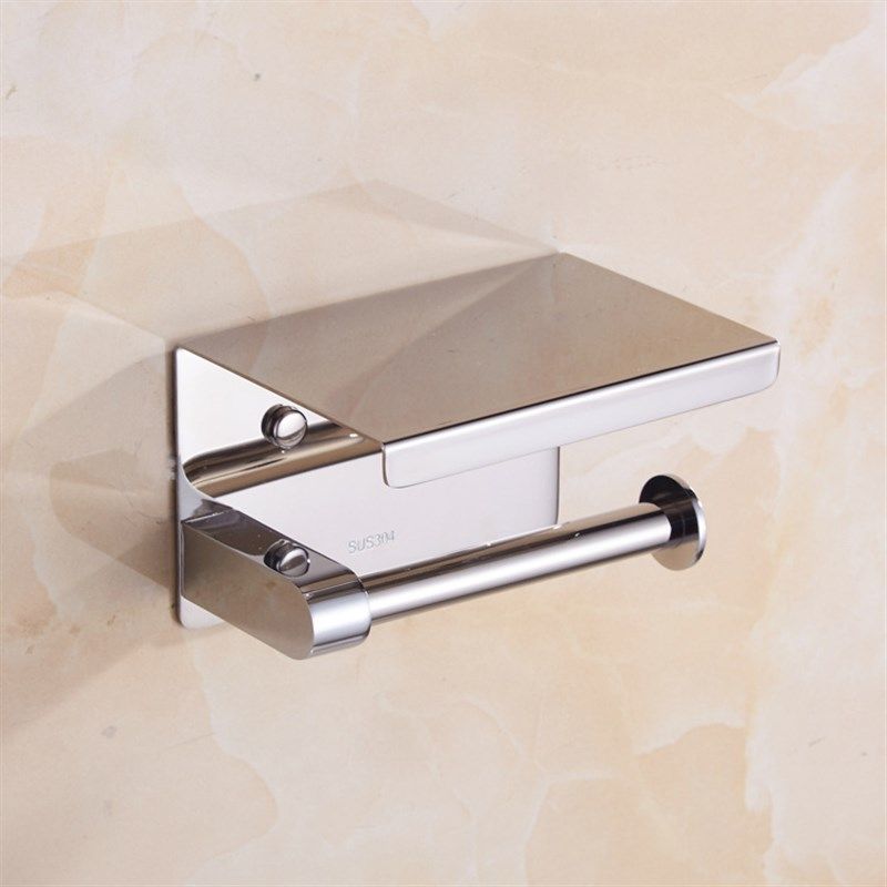 厂家直销304不锈钢卫生间纸巾架厕纸架厕所卷纸架放手机浴室挂件