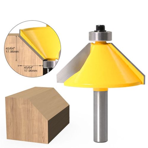 8mm 柄 45度斜角刀 木工铣刀修边机雕刻刀头45度倒角刀45斜角刀