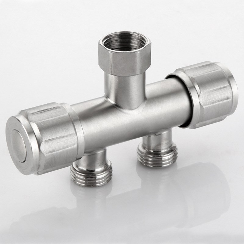 304不锈钢洗衣机水龙头分流器 一进二出双出水一分二转接头水龙头