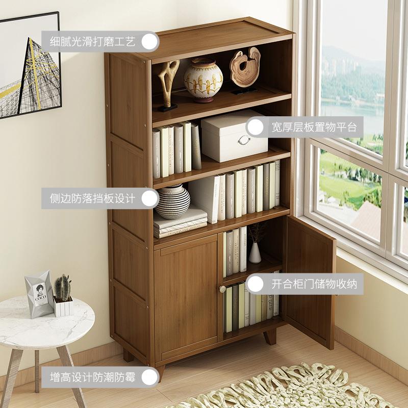 楠竹置物架简易落地客厅卧室收纳书架多层实木隔板床头窄储物新品