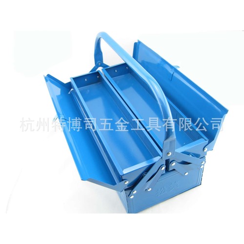 松美17.5寸双层抽屉式铁皮工具箱  加厚 双手拎环 440*210*165mm