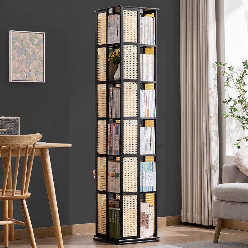 旋转书架书柜落地靠墙置物架儿童简约收纳架玩具柜展示柜简易多层