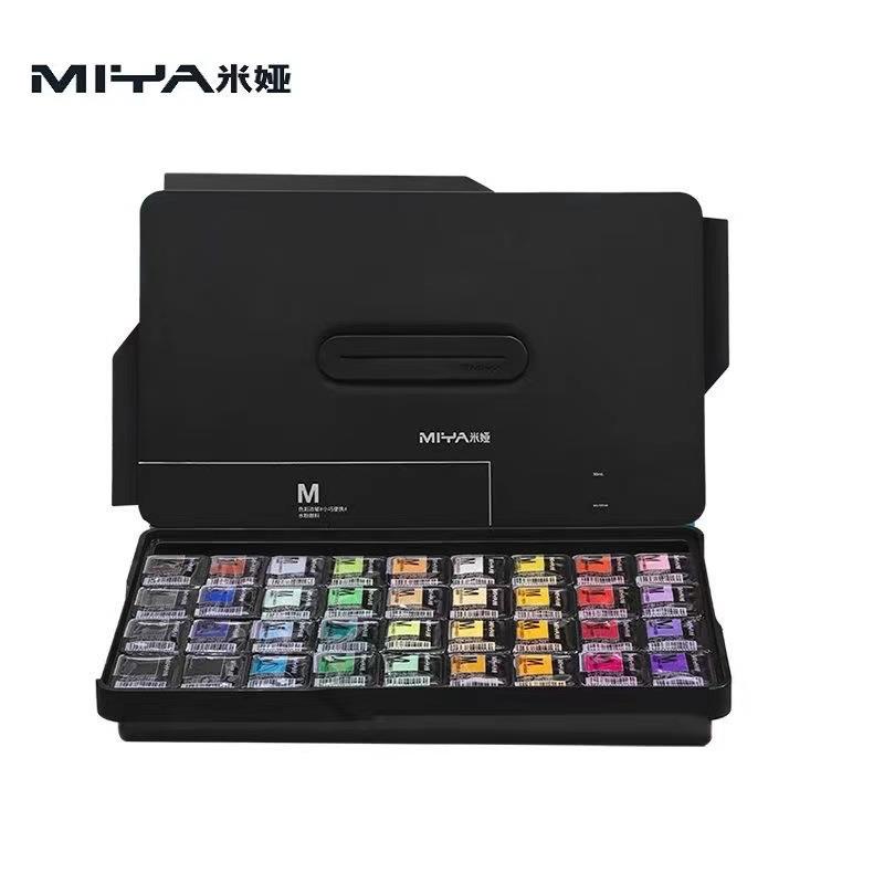 米娅可水洗30ml水粉固体果冻颜料24色36色美术专用套装绘画高考班