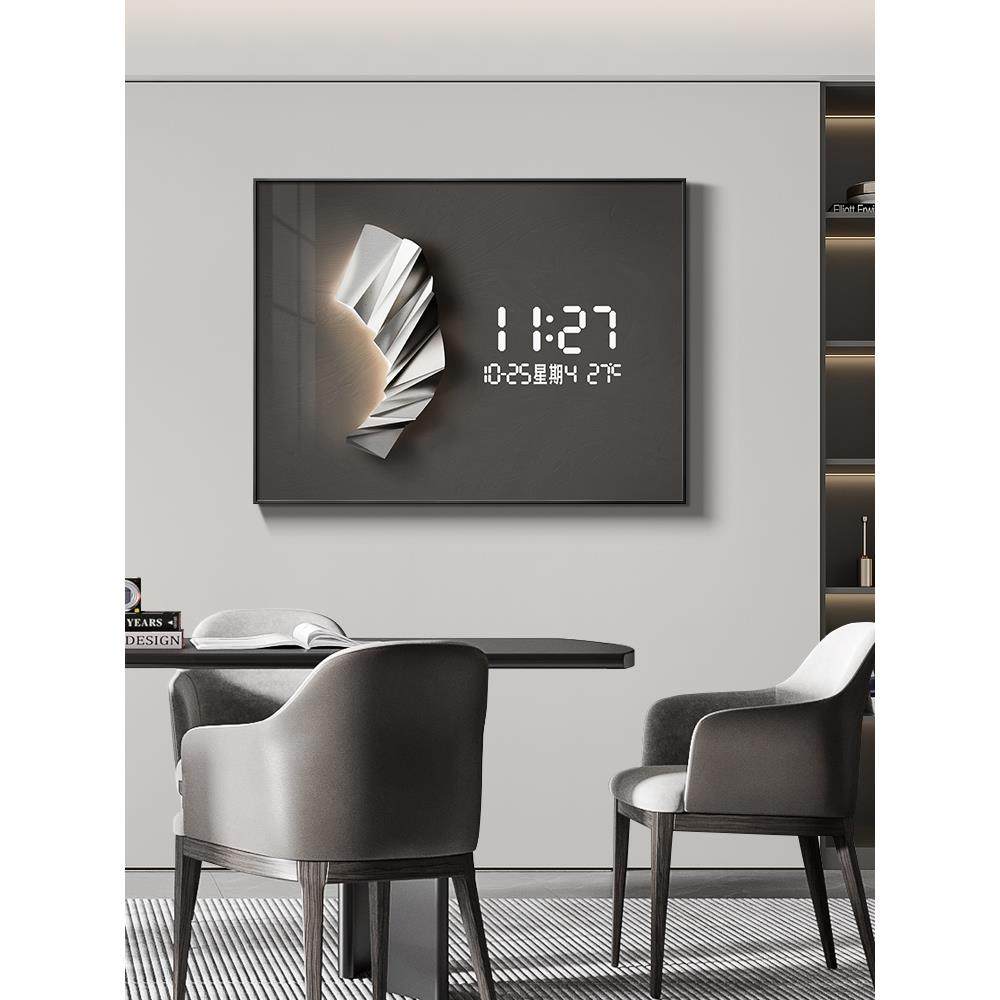 2025新款电表箱装饰画轻奢高级感带钟表配电箱弱电盒创意遮挡挂画