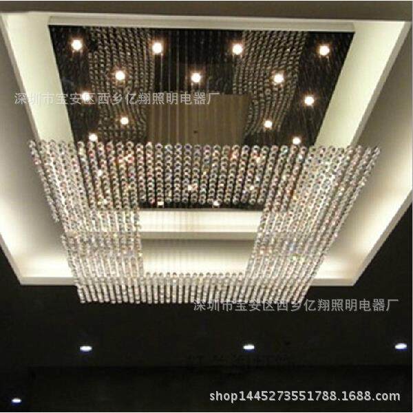 厂家酒店工程灯大堂水晶灯 KTV别墅大厅水晶灯非标工程吊线灯