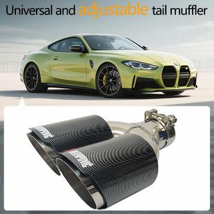 热销汽车改装 89双出尾喉 AK天蝎标水转印Y型双出尾喉排气管尾嘴63