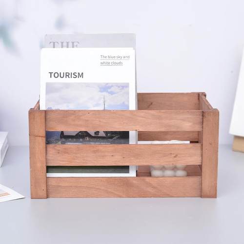 外贸收纳筐木质木条筐超市陈列展示木筐家用水果蔬菜木制收纳盒