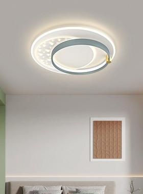 现代简约LED白灰色吸顶灯镂空亚克力+铁艺圆环形客厅灯卧室书房灯