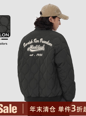 【福利清仓】美式复古菱形格棉衣冬季夹棉夹克外套棉服男