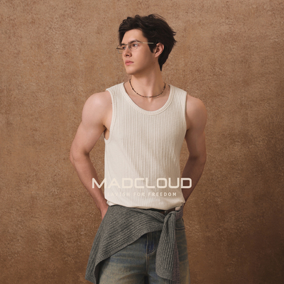 Madcloud美版夏季修身打底背心男