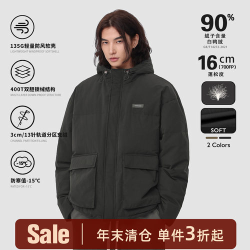 Madcloud美式工装加厚连帽羽绒服