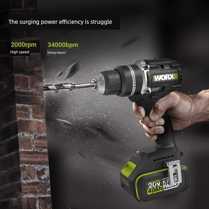 维克斯100牛h米无刷冲击钻We217可充电电动钻壁手钻锂电池电动工