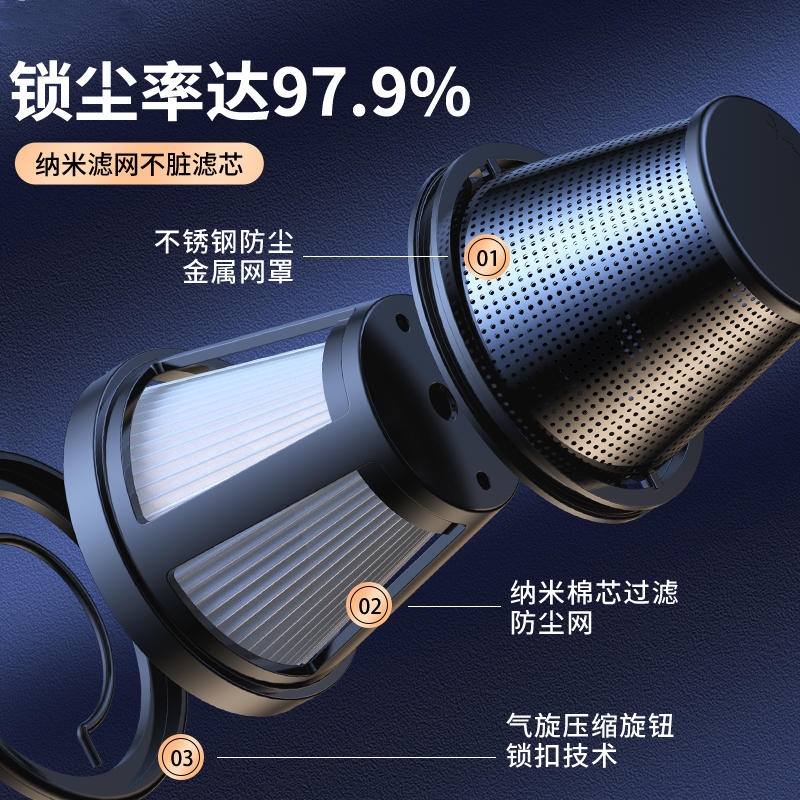 适配品安创手持吸尘器HEPA吸尘器滤芯配件可水洗滤网